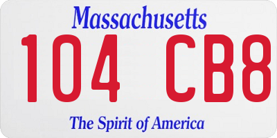 MA license plate 104CB8