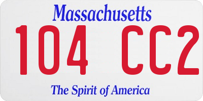 MA license plate 104CC2