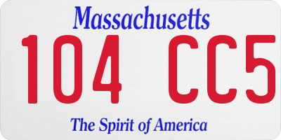 MA license plate 104CC5