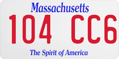 MA license plate 104CC6