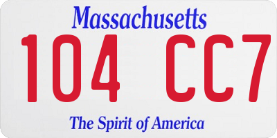 MA license plate 104CC7