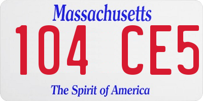 MA license plate 104CE5