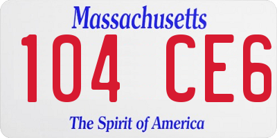 MA license plate 104CE6