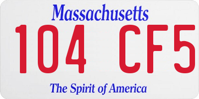 MA license plate 104CF5