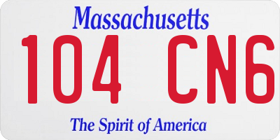 MA license plate 104CN6