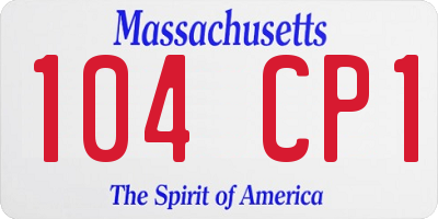 MA license plate 104CP1