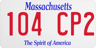 MA license plate 104CP2