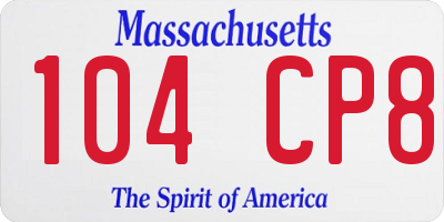 MA license plate 104CP8