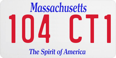 MA license plate 104CT1
