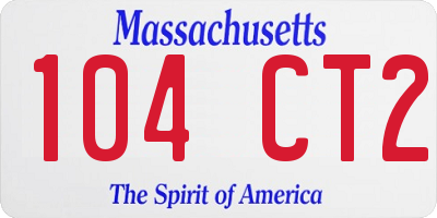 MA license plate 104CT2