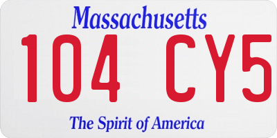 MA license plate 104CY5