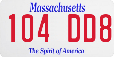 MA license plate 104DD8