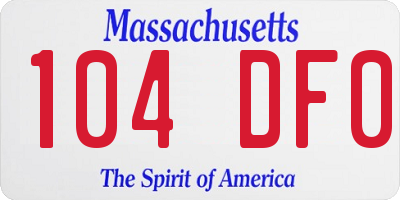 MA license plate 104DF0