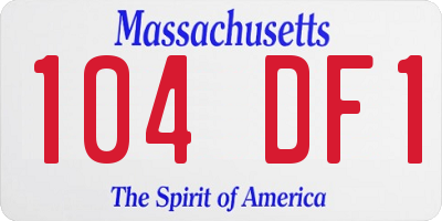 MA license plate 104DF1