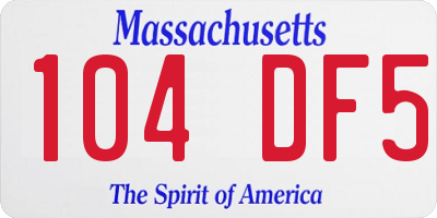 MA license plate 104DF5