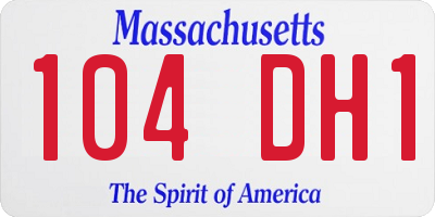 MA license plate 104DH1