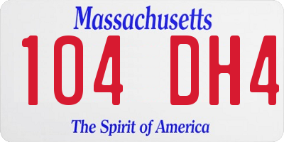 MA license plate 104DH4
