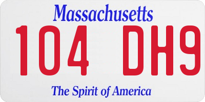 MA license plate 104DH9