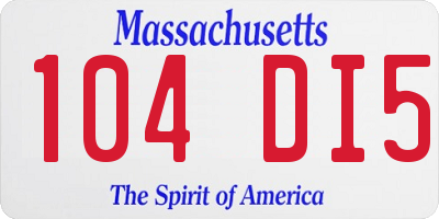 MA license plate 104DI5