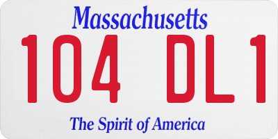 MA license plate 104DL1