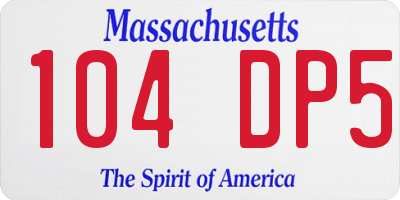 MA license plate 104DP5