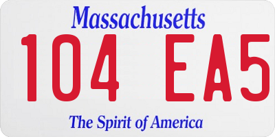 MA license plate 104EA5