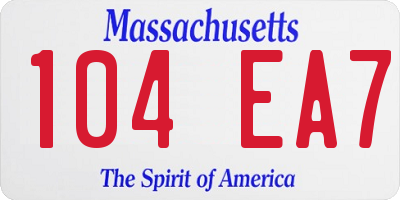 MA license plate 104EA7