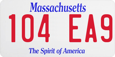 MA license plate 104EA9