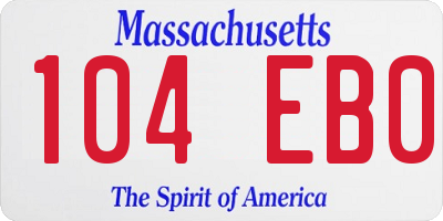 MA license plate 104EB0