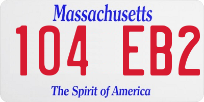 MA license plate 104EB2