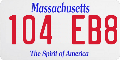 MA license plate 104EB8