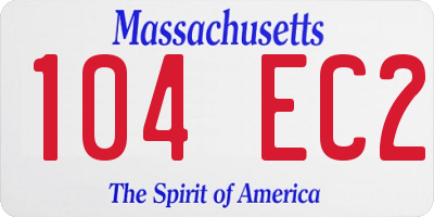 MA license plate 104EC2