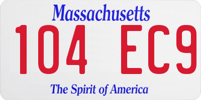 MA license plate 104EC9