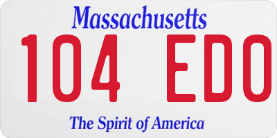 MA license plate 104ED0