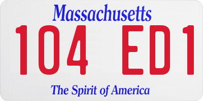MA license plate 104ED1
