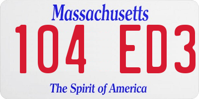 MA license plate 104ED3