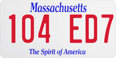 MA license plate 104ED7