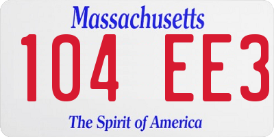 MA license plate 104EE3