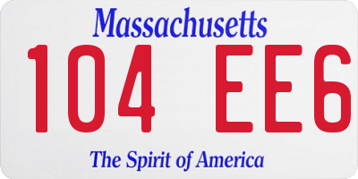 MA license plate 104EE6