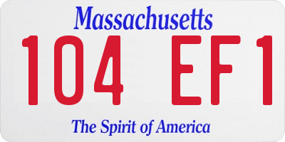MA license plate 104EF1