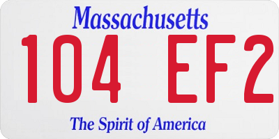 MA license plate 104EF2