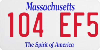 MA license plate 104EF5