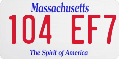 MA license plate 104EF7