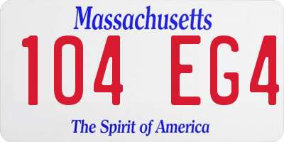 MA license plate 104EG4
