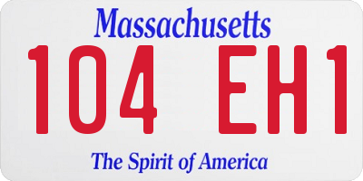 MA license plate 104EH1