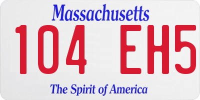 MA license plate 104EH5