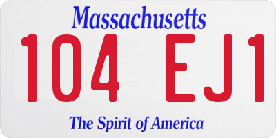 MA license plate 104EJ1