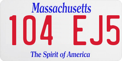 MA license plate 104EJ5