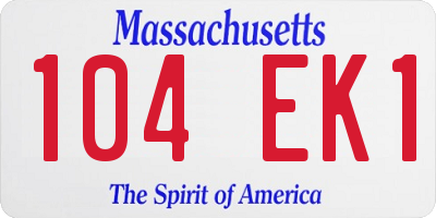 MA license plate 104EK1