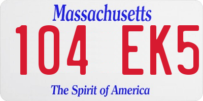 MA license plate 104EK5